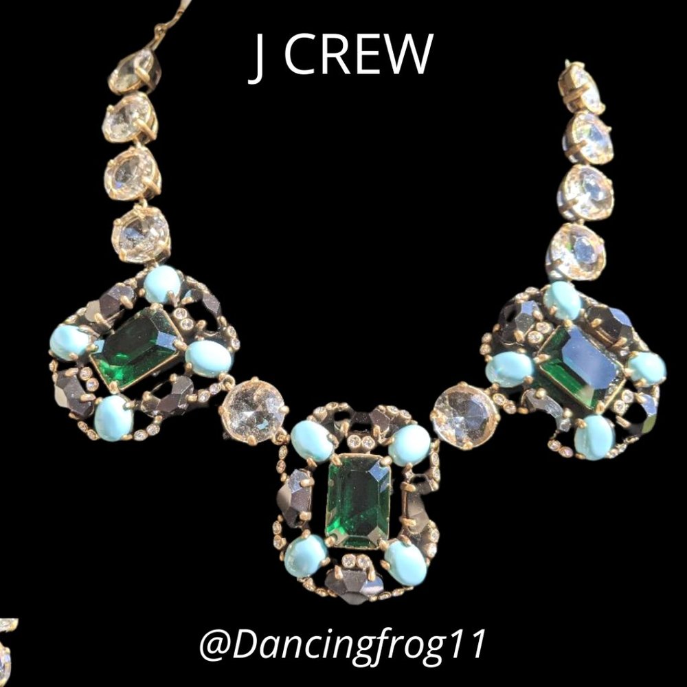 J Crew Vintage Grand Stone Necklace Rare